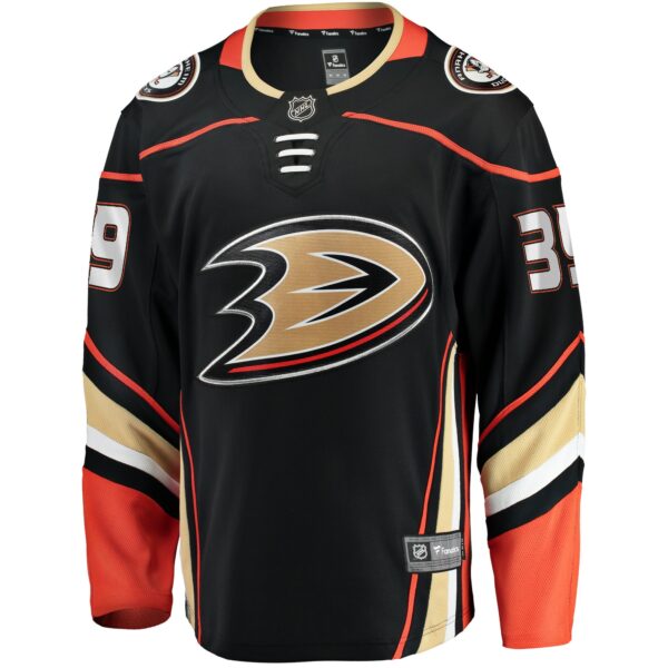 Men’s Anaheim Ducks Sam Carrick Fanatics Branded Black Home Breakaway Player Jersey