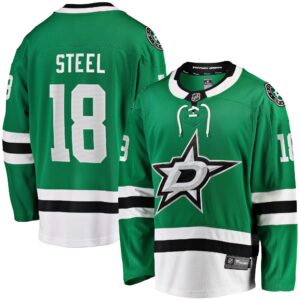 Men's Dallas Stars Sam Steel Fanatics Branded Kelly Green Home Breakaway Jersey