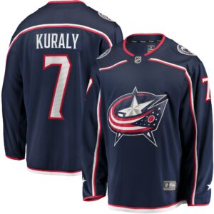 Men's Columbus Blue Jackets Sean Kuraly Fanatics Branded Navy Home Breakaway Player Jersey