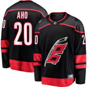 Men's Carolina Hurricanes Sebastian Aho Fanatics Branded Black Home Premier Breakaway Player Jersey