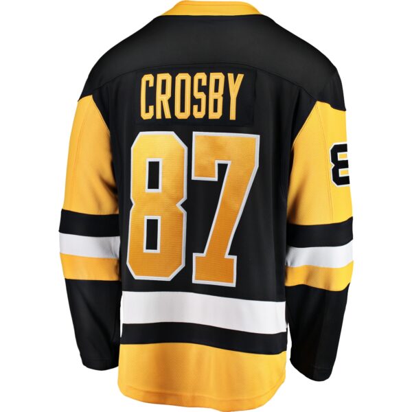 Men’s Pittsburgh Penguins Sidney Crosby Fanatics Branded Black Captain Patch Home Breakaway Jersey