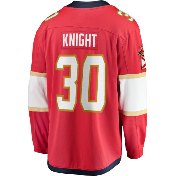 Men’s Florida Panthers Spencer Knight Fanatics Branded Red Home Breakaway Replica Jersey