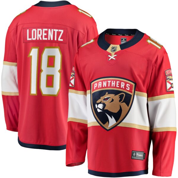 Men’s Florida Panthers Steven Lorentz Fanatics Branded Red Home Breakaway Jersey