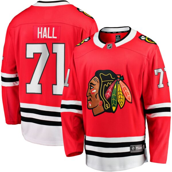 Men’s Chicago Blackhawks Taylor Hall Fanatics Branded Red Home Breakaway Player Jersey