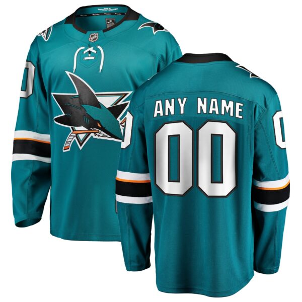 Men’s San Jose Sharks Fanatics Branded Teal Home Breakaway Custom Jersey