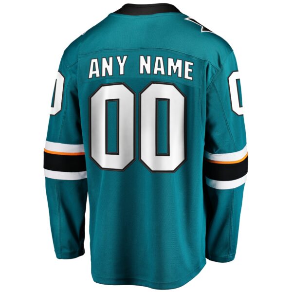 Men’s San Jose Sharks Fanatics Branded Teal Home Breakaway Custom Jersey