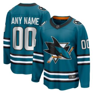 Men's San Jose Sharks Fanatics Branded Teal Home Breakaway Custom Jersey