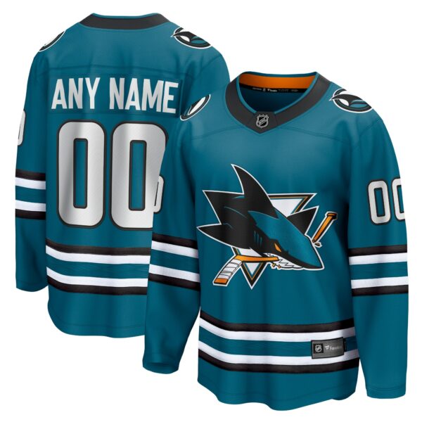 Men’s San Jose Sharks Fanatics Branded Teal Home Breakaway Custom Jersey