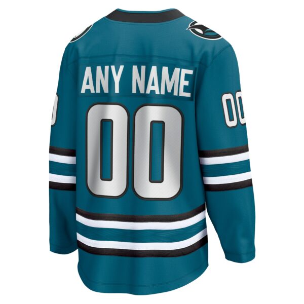 Men’s San Jose Sharks Fanatics Branded Teal Home Breakaway Custom Jersey