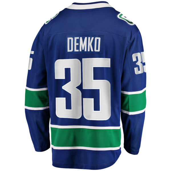 Men’s Vancouver Canucks Thatcher Demko Fanatics Branded Blue Home Breakaway Jersey