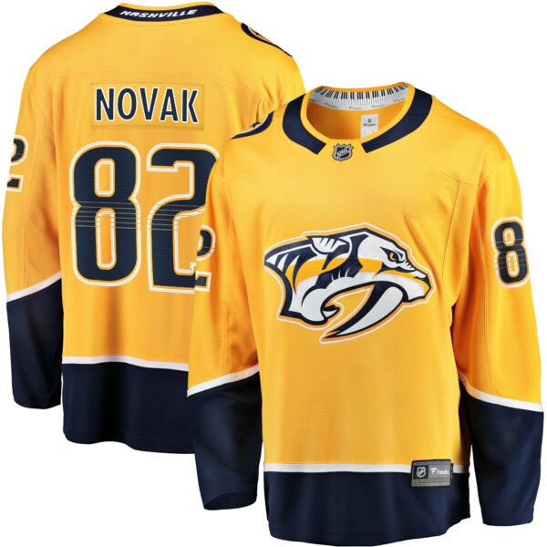 Men’s Nashville Predators Tommy Novak Fanatics Branded Gold Home Breakaway Jersey