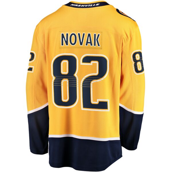 Men’s Nashville Predators Tommy Novak Fanatics Branded Gold Home Breakaway Jersey