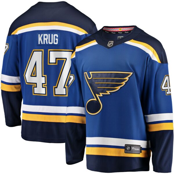 Men’s St. Louis Blues Torey Krug Fanatics Branded Blue Home Breakaway Jersey