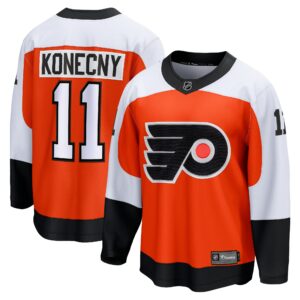 Men's Philadelphia Flyers Travis Konecny Fanatics Branded Burnt Orange Home Premier Breakaway Player Jersey