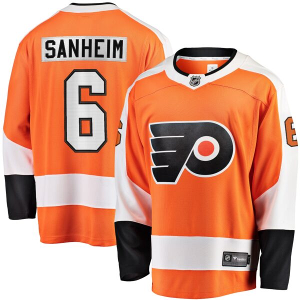 Men’s Philadelphia Flyers Travis Sanheim Fanatics Branded Orange Home Breakaway Jersey