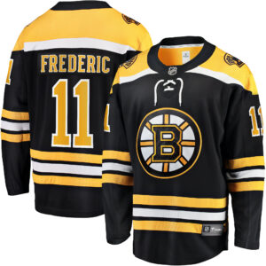 Men's Boston Bruins Trent Frederic Fanatics Branded Black Home Breakaway Player Jersey