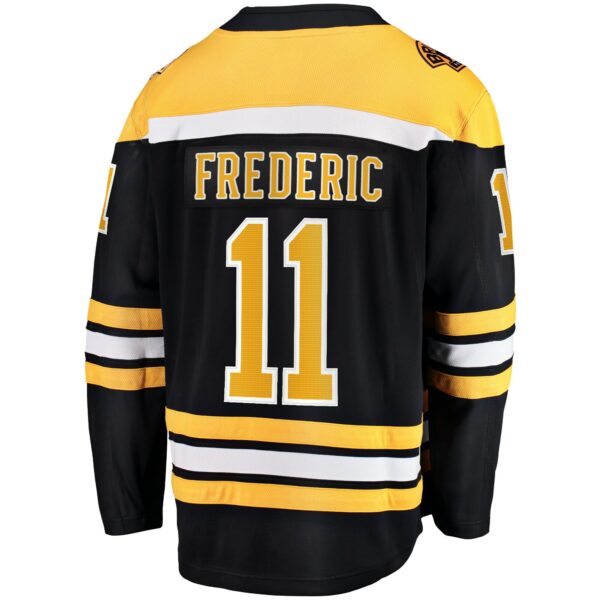 Men’s Boston Bruins Trent Frederic Fanatics Branded Black Home Breakaway Player Jersey