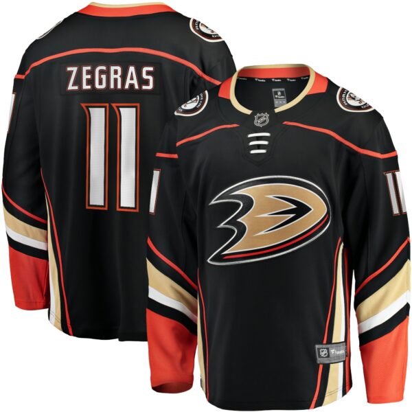 Men’s Anaheim Ducks Trevor Zegras Fanatics Branded Black Home Breakaway Player Jersey