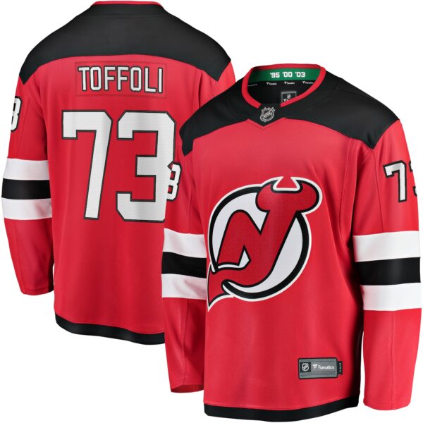 Men’s New Jersey Devils Tyler Toffoli Fanatics Branded Red Home Breakaway Player Jersey