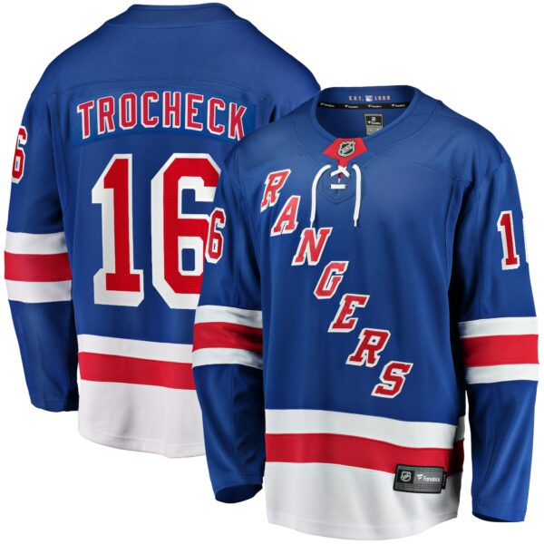 Men’s New York Rangers Vincent Trocheck Fanatics Branded Blue Home Breakaway Player Jersey