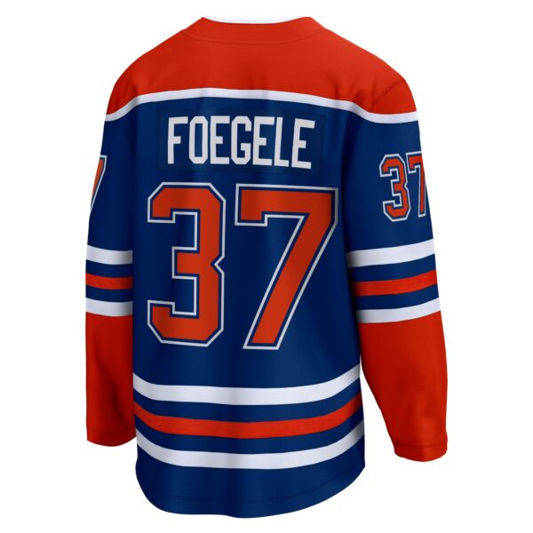 Men’s Edmonton Oilers Warren Foegele Fanatics Branded Royal Home Breakaway Jersey