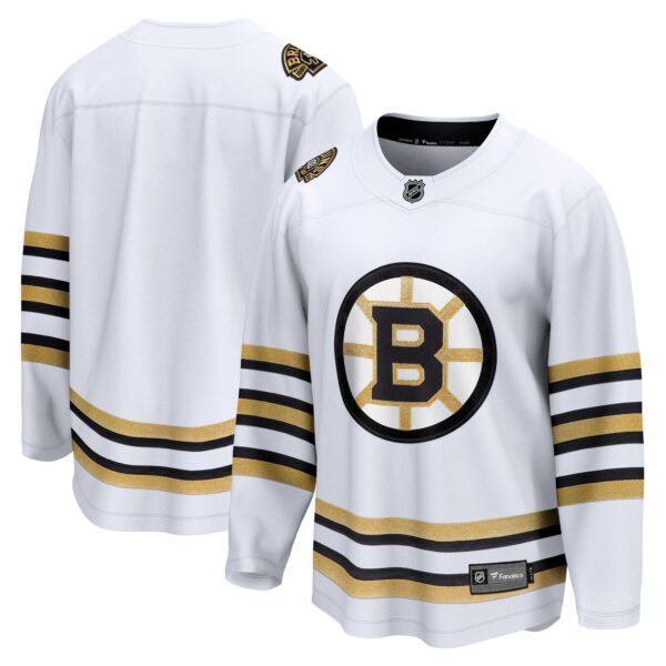 Men’s Boston Bruins  Fanatics Branded White 100th Anniversary Premier Breakaway Jersey