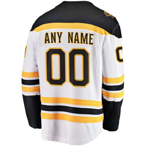 Men’s Boston Bruins Fanatics Branded White Away Breakaway Custom Jersey