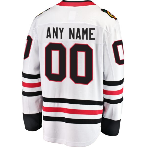 Men’s Chicago Blackhawks Fanatics Branded White Away Breakaway Custom Jersey