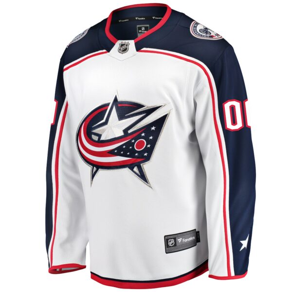 Men’s Columbus Blue Jackets Fanatics Branded White Away Breakaway Custom Jersey