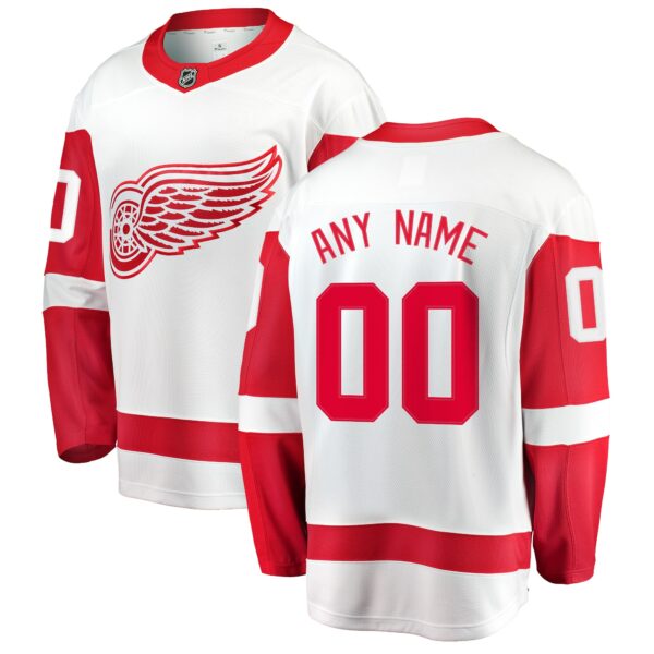 Men’s Detroit Red Wings Fanatics Branded White Away Breakaway Custom Jersey