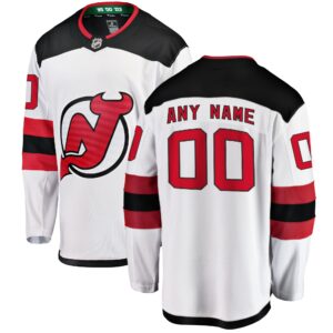 Men's New Jersey Devils Fanatics Branded White Away Breakaway Custom Jersey