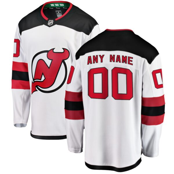 Men’s New Jersey Devils Fanatics Branded White Away Breakaway Custom Jersey