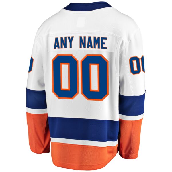 Men’s New York Islanders Fanatics Branded White Away Breakaway Custom Jersey