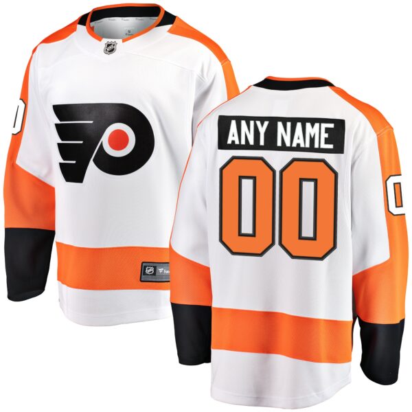 Men’s Philadelphia Flyers Fanatics Branded White Away Breakaway Custom Jersey