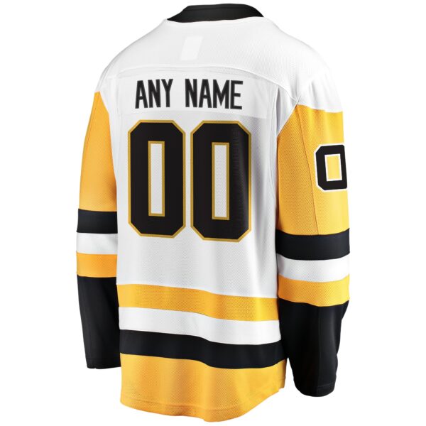 Men’s Pittsburgh Penguins Fanatics Branded White Away Breakaway Custom Jersey