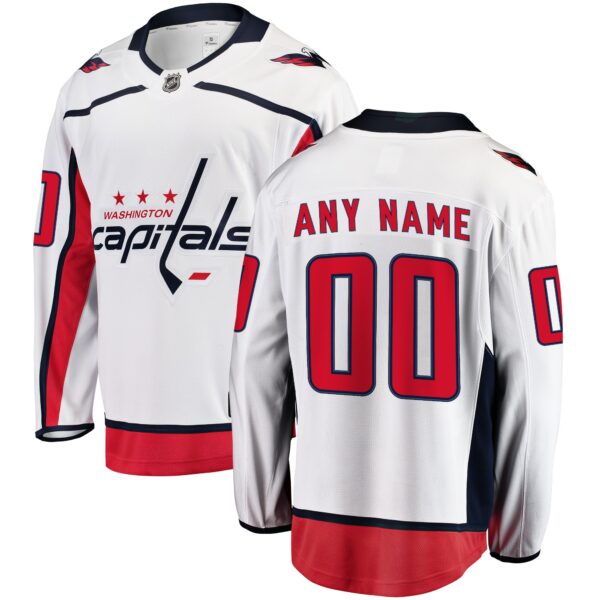 Men’s Washington Capitals Fanatics Branded White Away Breakaway Custom Jersey