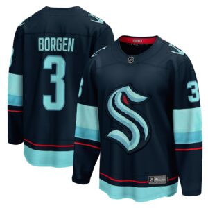 Men's Seattle Kraken Will Borgen Fanatics Branded Deep Sea Blue Home Breakaway Player Jersey