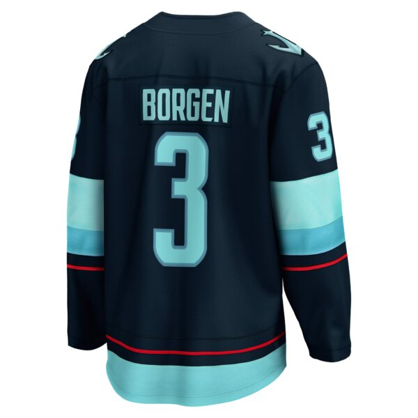 Men’s Seattle Kraken Will Borgen Fanatics Branded Deep Sea Blue Home Breakaway Player Jersey