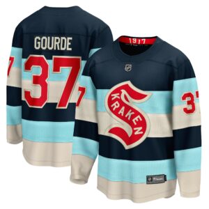 Men's Seattle Kraken Yanni Gourde Fanatics Branded Deep Sea Blue 2024 NHL Winter Classic Breakaway Player Jersey