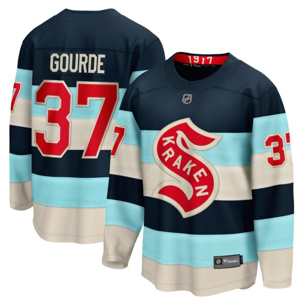 Men’s Seattle Kraken Yanni Gourde Fanatics Branded Deep Sea Blue 2024 NHL Winter Classic Breakaway Player Jersey