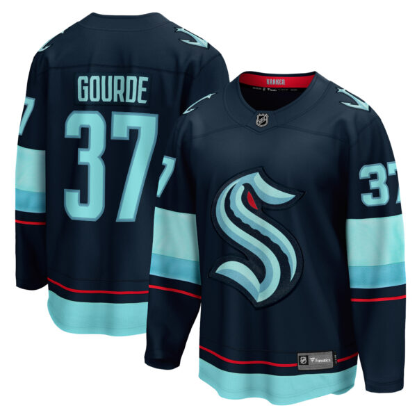 Men’s Seattle Kraken Yanni Gourde Fanatics Branded Deep Sea Blue Home Premier Breakaway Player Jersey