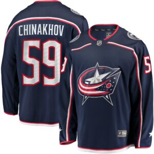 Men's Columbus Blue Jackets Yegor Chinakhov Fanatics Branded Navy Home Breakaway Player Jersey