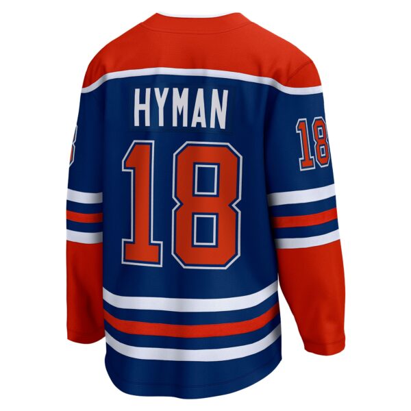 Men’s Edmonton Oilers Zach Hyman Fanatics Branded Royal Home Breakaway Player Jersey