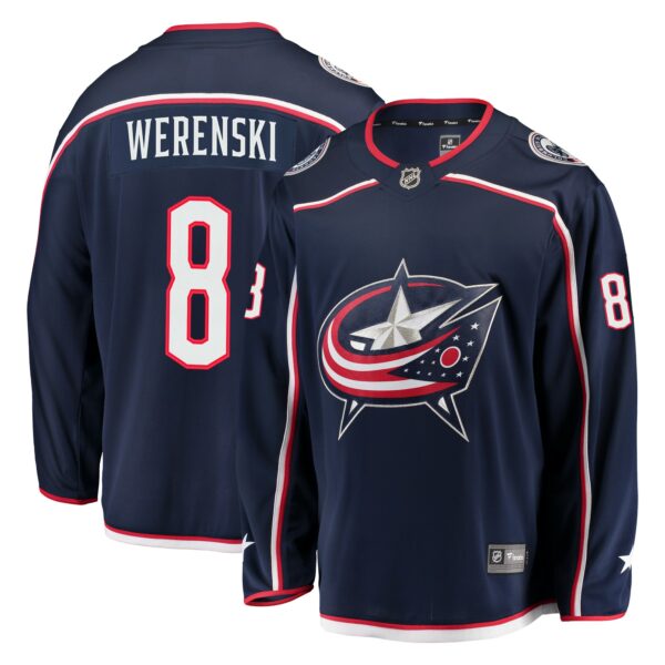 Men’s Columbus Blue Jackets Zach Werenski Fanatics Branded Navy Breakaway Jersey