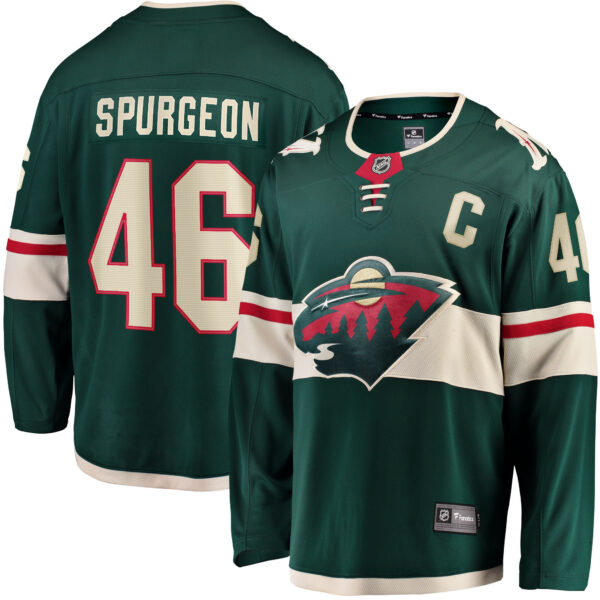 Men’s Minnesota Wild Jared Spurgeon Green Home Breakaway Player Jersey