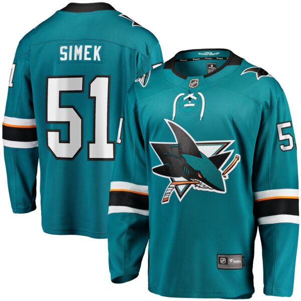 Radim Simek San Jose Sharks Fanatics Branded Home Breakaway Player Jersey – Teal