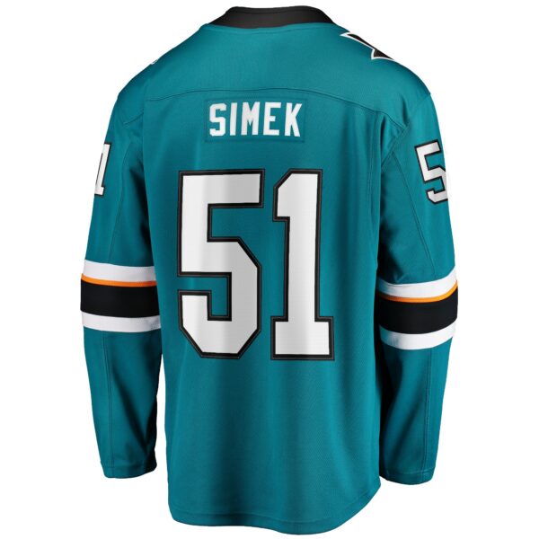 Radim Simek San Jose Sharks Fanatics Branded Home Breakaway Player Jersey – Teal