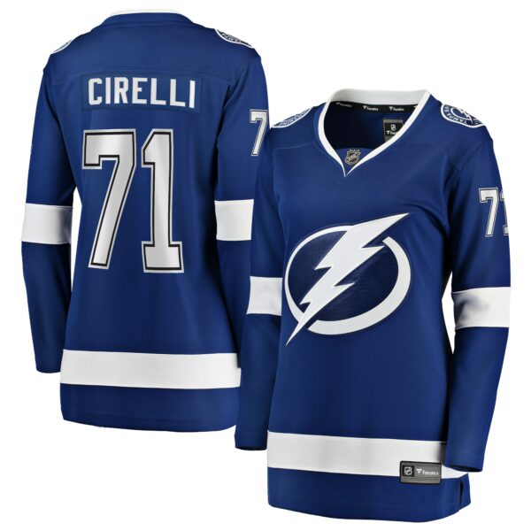 Women’s Tampa Bay Lightning Anthony Cirelli Fanatics Branded Blue Home Breakaway Player Jersey