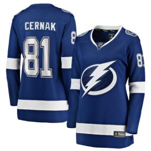 Women's Tampa Bay Lightning Erik Cernak Fanatics Branded Blue Home Breakaway Player Jersey