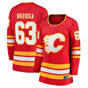 Women's Calgary Flames Adam Ruzicka Fanatics Branded Red Home Breakaway Player Jersey